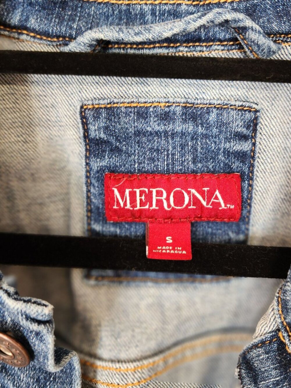 Merona denim Jean Jacket Festival Womens size Small - Picture 3 of 3